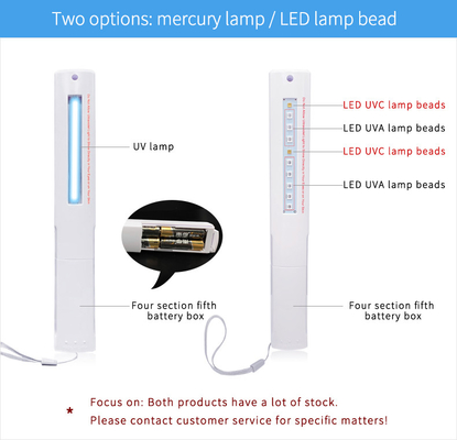 معقم ضوء محمول LED يعمل بالطاقة الشمسية بقوة 4 وات ، ضوء تعقيم بالأشعة فوق البنفسجية المحمول طاقة البطارية الجافة