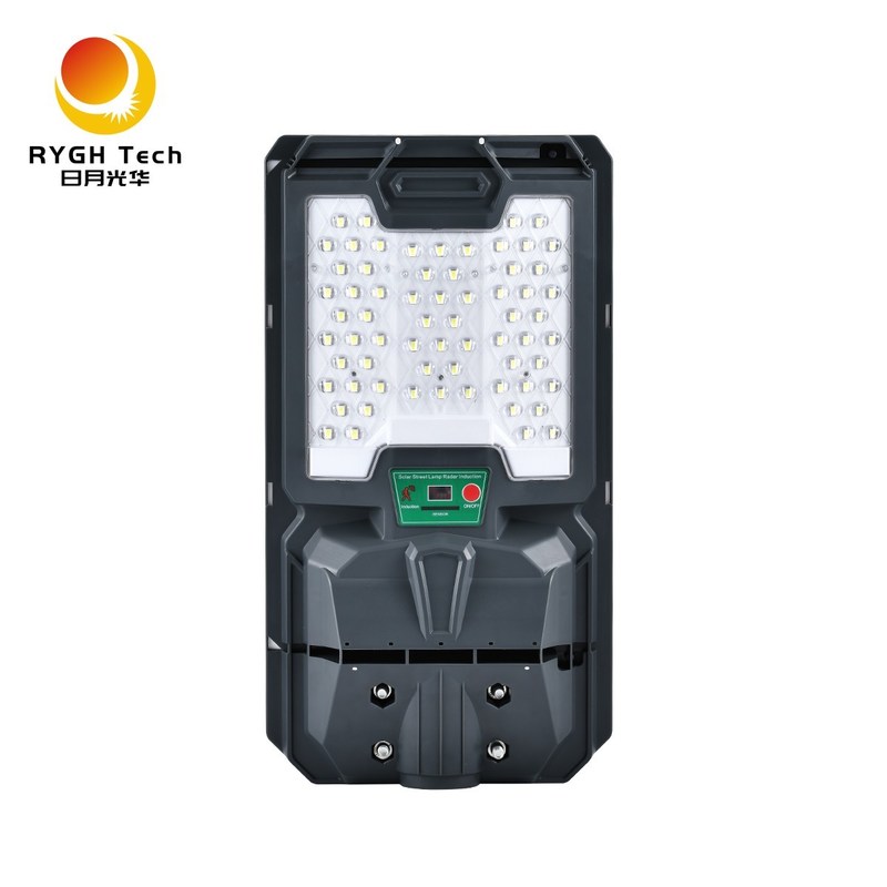 ضوء شارع LED شمسي مدمج عالي الجودة 5050 LED 10W مع جهاز تحكم عن بعد للتحكم في الإضاءة ورادار الاستشعار
